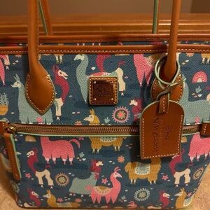 Dooney & Bourke Disney Emperor’s New Groove Print Tote - Blue and Brown